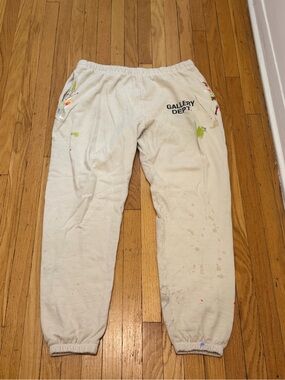Gallery Dept Cream Sweatpants with Paint Detail